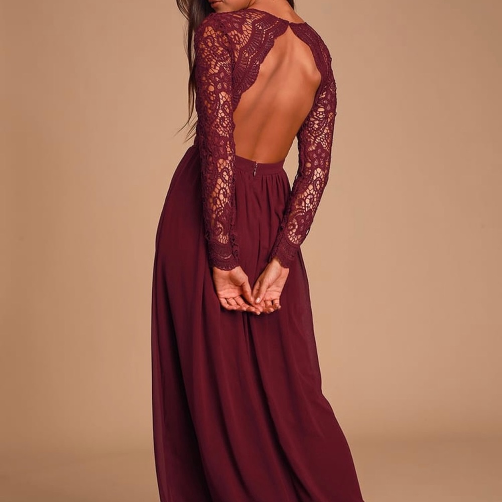Lulu’s Burgundy Maxi Dress SZ S